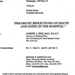 Announcements, 1997-12-10. ...