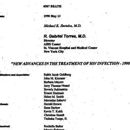 Minutes, 1998-05-13. Death,...