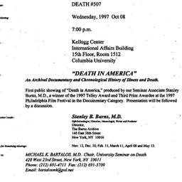 Announcements, 1997-10-08. ...