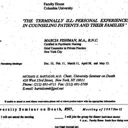 Announcements, 1997-11-12. ...