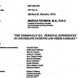 Minutes, 1997-11-12. Death,...