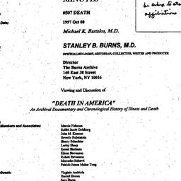 Minutes, 1997-10-08. Death,...