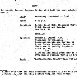 Announcements, 1987-11-24. ...