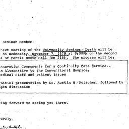 Announcements, 1979-11-07. ...