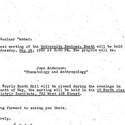 Announcements, 1980-05-14. ...