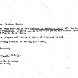 Announcements, 1979-10-10. ...