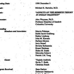 Minutes, 1998-12-09. Death,...