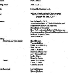 Minutes, 1999-05-12. Death,...