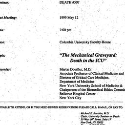 Announcements, 1999-05-12. ...