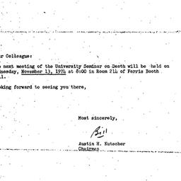 Announcements, 1974-11-13. ...