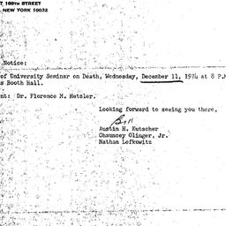 Announcements, 1974-12-11. ...