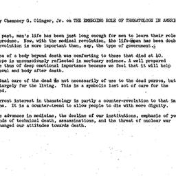 Minutes, 1974-10-09. Death,...