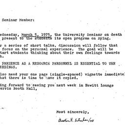 Announcements, 1975-03-05. ...