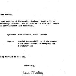 Announcements, 1982-10-01. ...