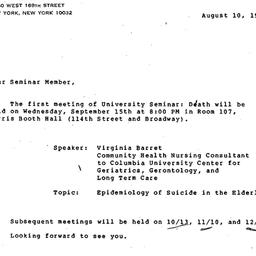 Minutes, 1983-08-10. Death,...