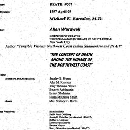 Minutes, 1997-04-09. Death,...