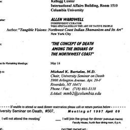 Announcements, 1997-04-09. ...