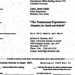 Announcements, 1996-11-13. ...