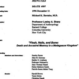 Minutes, 1996-12-11. Death,...