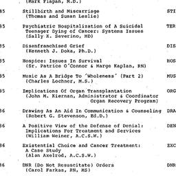 Schedules, Death, seminar 5...