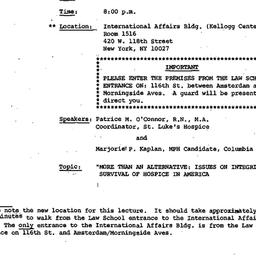 Announcements, 1985-09-26. ...