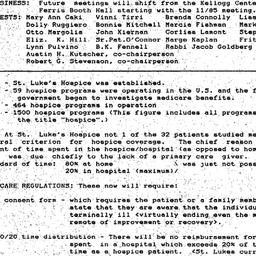 Minutes, 1985-10-09. Death,...