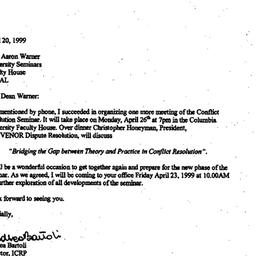 Correspondence, 1999-04-20....