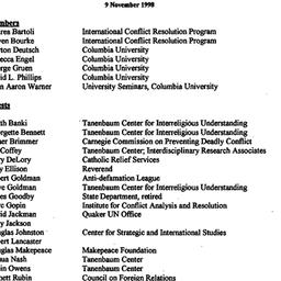 Minutes, 1998-11-09. Confli...