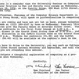 Announcements, 1976-02-11. ...