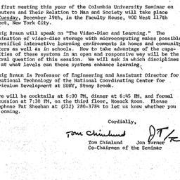 Announcements, 1978-11-21. ...