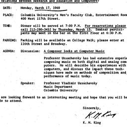 Correspondence, 1969-03-07....