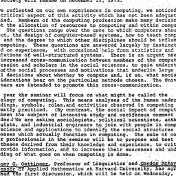 Announcements, 1973-11-28. ...
