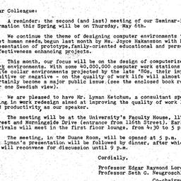 Announcements, 1982-04-22. ...