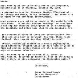Announcements, 1983-10-11. ...