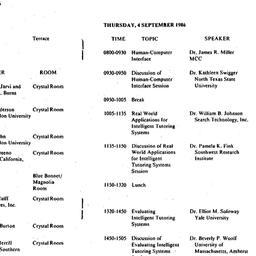 Announcements, 1986-09-03. ...