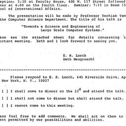 Announcements, 1986-10-06. ...