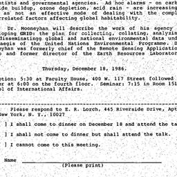 Announcements, 1986-12-18. ...