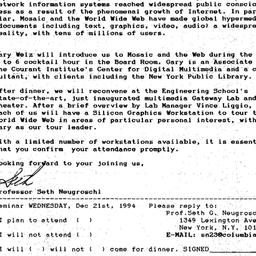 Announcements, 1994-12-21. ...