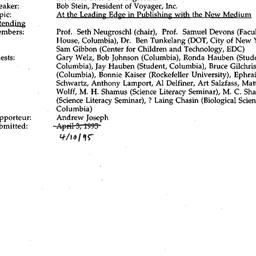 Minutes, 1995-01-26. Knowle...