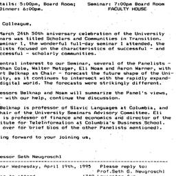 Announcements, 1995-04-19. ...