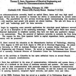 Announcements, 1989-02-16. ...
