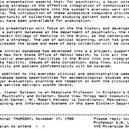 Announcements, 1988-11-17. ...