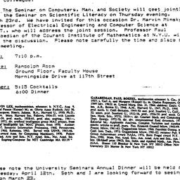 Announcements, 1989-03-23. ...