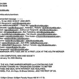 Announcements, 2000-01-16. ...