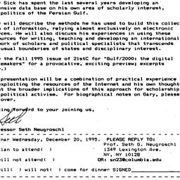 Announcements, 1995-12-20. ...