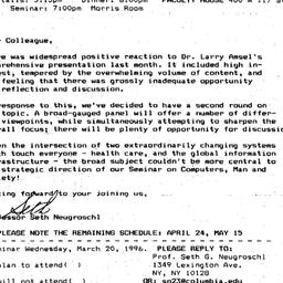 Announcements, 1996-03-20. ...