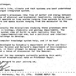 Announcements, 1996-05-15. ...