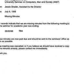 Correspondence, 1998-07-09....