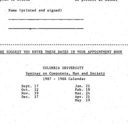 Announcements, 1987-05-21. ...
