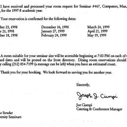 Correspondence, 1999-07-15....